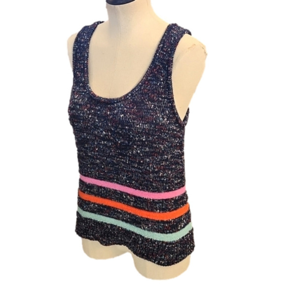 Womens Lou & Grey for LOFT blue spotted colorful stripe sweater tank size Large - Picture 11 of 15